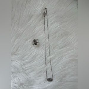 Kendra Scott gray necklace and ring